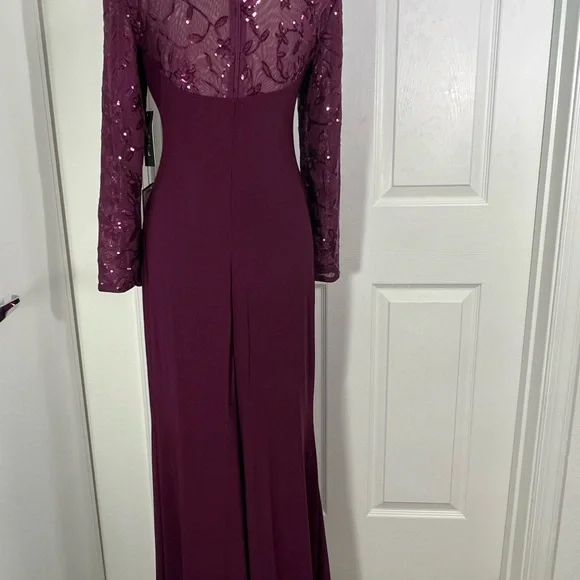 Jessica Howard Burgundy Long Sleeve Dress - Picture 8 of 11